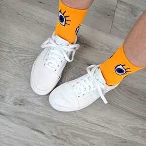 Vans | Old Skool white canvas sporty low-top sneakers | WMS 6.5